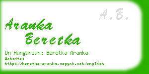 aranka beretka business card
